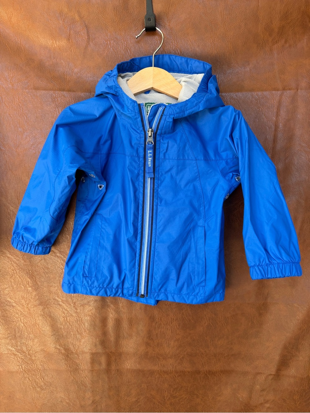 L.L.Bean Toddler Blue Hooded Rain Jacket 12-18M